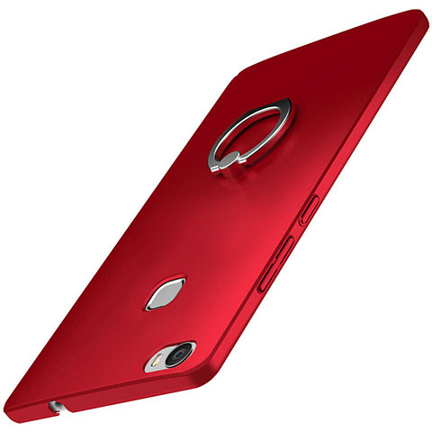 Coque Plastique Housse Etui Rigide Mat avec Support Bague Anneau A01 pour Huawei Honor Note 8 Rouge