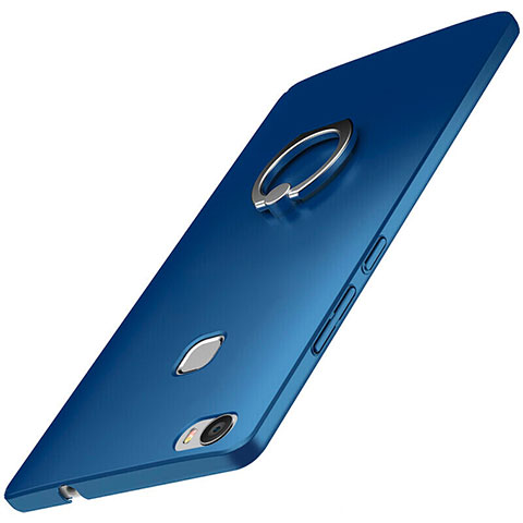 Coque Plastique Housse Etui Rigide Mat avec Support Bague Anneau A01 pour Huawei Honor V8 Max Bleu