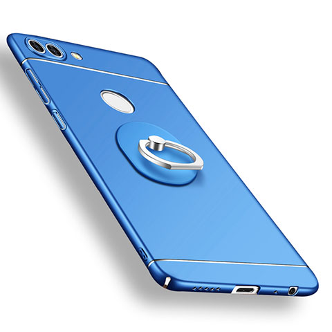 Coque Plastique Housse Etui Rigide Mat avec Support Bague Anneau A02 pour Huawei Enjoy 7S Bleu