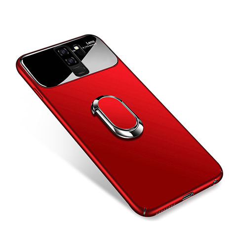 Coque Plastique Housse Etui Rigide Mat avec Support Bague Anneau Aimante A01 pour Samsung Galaxy S9 Plus Rouge