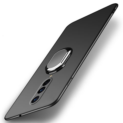 Coque Plastique Housse Etui Rigide Mat avec Support Bague Anneau Aimante Magnetique P01 pour OnePlus 8 Noir