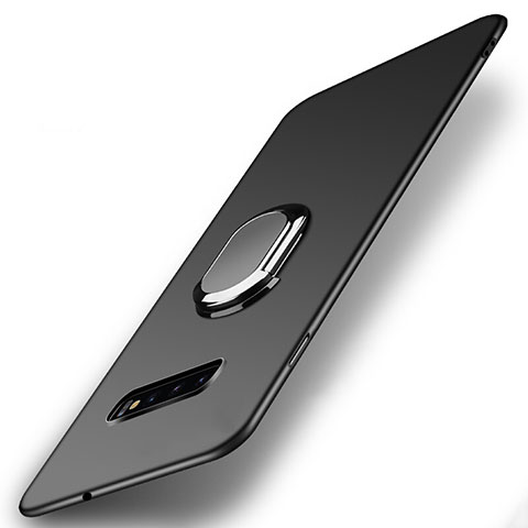 Coque Plastique Housse Etui Rigide Mat avec Support Bague Anneau Aimante Magnetique P02 pour Samsung Galaxy S10 Noir