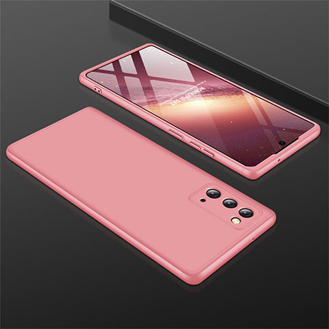 Coque Plastique Mat Protection Integrale 360 Degres Avant et Arriere Etui Housse M01 pour Samsung Galaxy Note 20 5G Or Rose