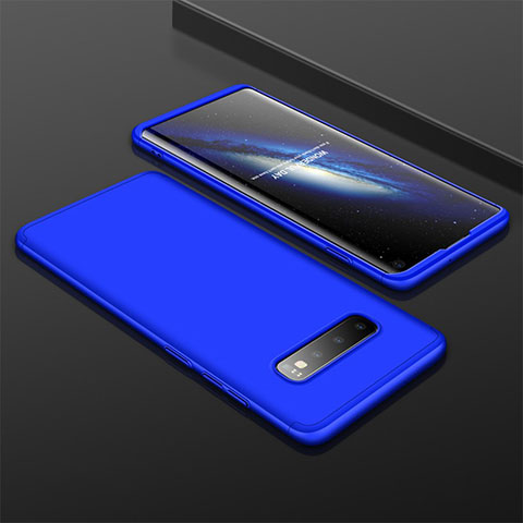 Coque Plastique Mat Protection Integrale 360 Degres Avant et Arriere Etui Housse M01 pour Samsung Galaxy S10 5G Bleu