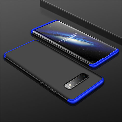 Coque Plastique Mat Protection Integrale 360 Degres Avant et Arriere Etui Housse M01 pour Samsung Galaxy S10 5G Bleu et Noir