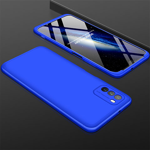 Coque Plastique Mat Protection Integrale 360 Degres Avant et Arriere Etui Housse M01 pour Xiaomi Poco M3 Bleu
