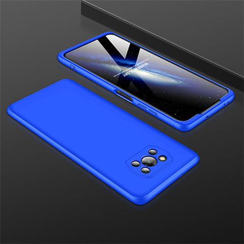 Coque Plastique Mat Protection Integrale 360 Degres Avant et Arriere Etui Housse M01 pour Xiaomi Poco X3 NFC Bleu