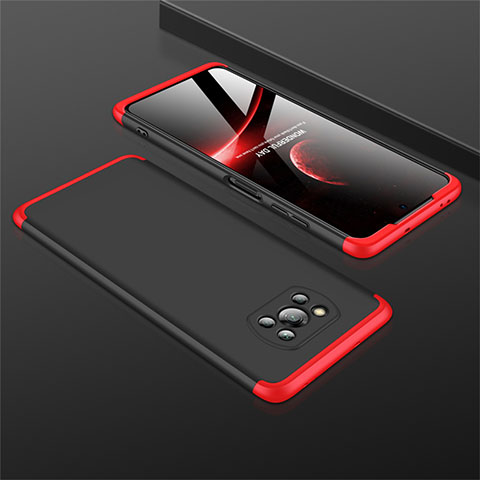 Coque Plastique Mat Protection Integrale 360 Degres Avant et Arriere Etui Housse M01 pour Xiaomi Poco X3 NFC Rouge et Noir