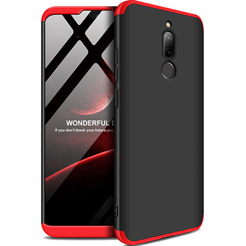 Coque Plastique Mat Protection Integrale 360 Degres Avant et Arriere Etui Housse M01 pour Xiaomi Redmi 8 Rouge et Noir