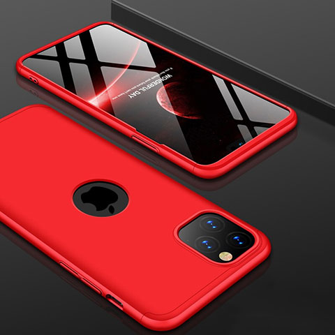 Coque Plastique Mat Protection Integrale 360 Degres Avant et Arriere Etui Housse P01 pour Apple iPhone 11 Pro Rouge