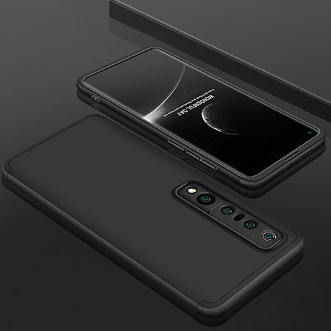 Coque Plastique Mat Protection Integrale 360 Degres Avant et Arriere Etui Housse P01 pour Xiaomi Mi 10 Pro Noir