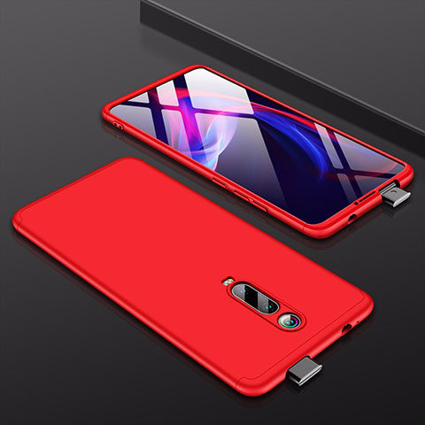 Coque Plastique Mat Protection Integrale 360 Degres Avant et Arriere Etui Housse P01 pour Xiaomi Mi 9T Rouge
