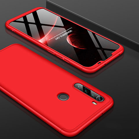 Coque Plastique Mat Protection Integrale 360 Degres Avant et Arriere Etui Housse P01 pour Xiaomi Redmi Note 8 (2021) Rouge