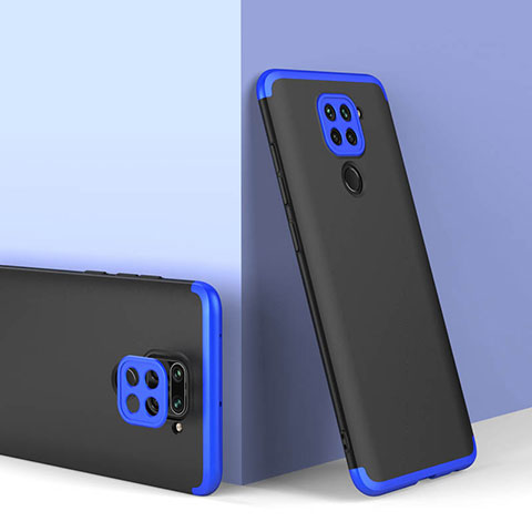 Coque Plastique Mat Protection Integrale 360 Degres Avant et Arriere Etui Housse P02 pour Xiaomi Redmi Note 9 Bleu et Noir
