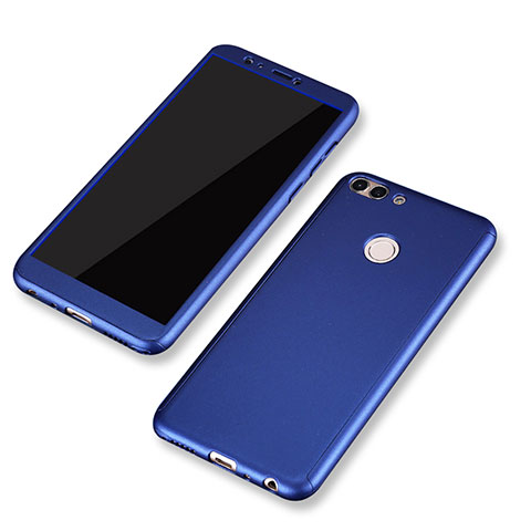 Coque Plastique Mat Protection Integrale 360 Degres Avant et Arriere Etui Housse pour Huawei Enjoy 7S Bleu