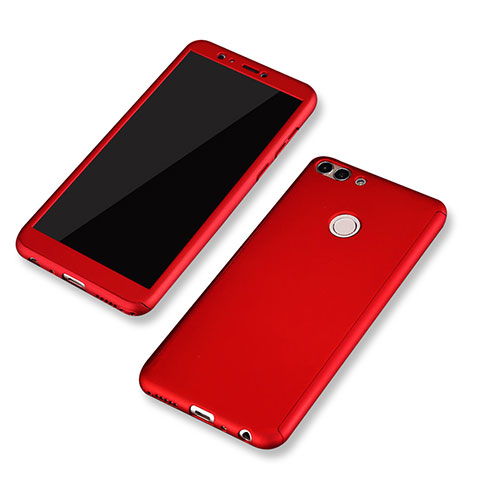 Coque Plastique Mat Protection Integrale 360 Degres Avant et Arriere Etui Housse pour Huawei Enjoy 7S Rouge