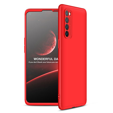 Coque Plastique Mat Protection Integrale 360 Degres Avant et Arriere Etui Housse pour Oppo Reno4 Pro 4G Rouge