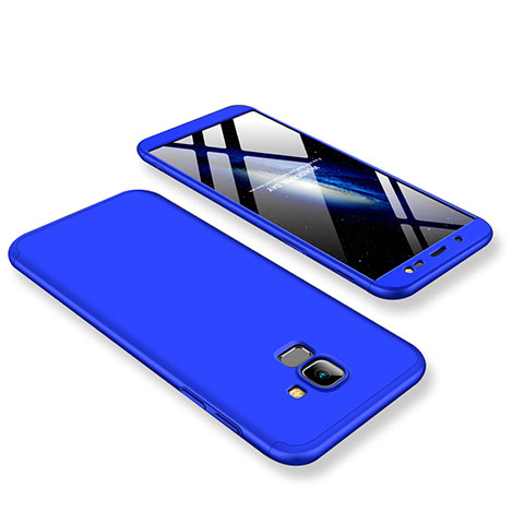 Coque Plastique Mat Protection Integrale 360 Degres Avant et Arriere Etui Housse pour Samsung Galaxy On6 (2018) J600F J600G Bleu