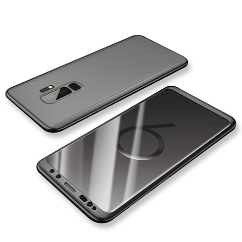 Coque Plastique Mat Protection Integrale 360 Degres Avant et Arriere Etui Housse pour Samsung Galaxy S9 Plus Noir
