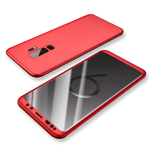 Coque Plastique Mat Protection Integrale 360 Degres Avant et Arriere Etui Housse pour Samsung Galaxy S9 Plus Rouge