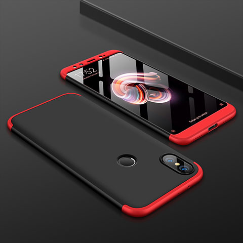 Coque Plastique Mat Protection Integrale 360 Degres Avant et Arriere Etui Housse pour Xiaomi Mi 6X Rouge et Noir