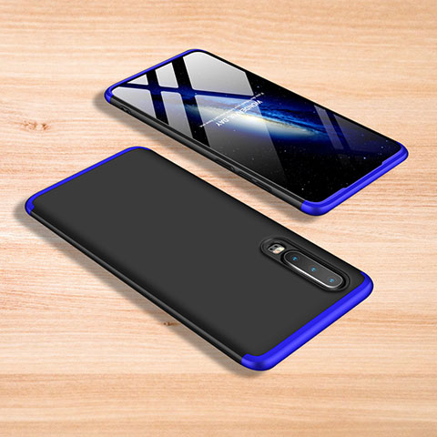 Coque Plastique Mat Protection Integrale 360 Degres Avant et Arriere Etui Housse pour Xiaomi Mi A3 Lite Bleu et Noir