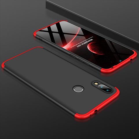 Coque Plastique Mat Protection Integrale 360 Degres Avant et Arriere Etui Housse pour Xiaomi Redmi 7 Rouge et Noir