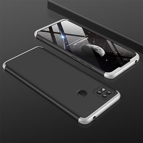 Coque Plastique Mat Protection Integrale 360 Degres Avant et Arriere Etui Housse pour Xiaomi Redmi 9 India Argent et Noir