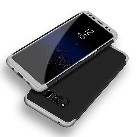 Coque Plastique Mat Protection Integrale 360 Degres Avant et Arriere Etui Housse Q03 pour Samsung Galaxy S8 Argent