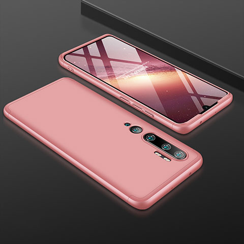 Coque Plastique Mat Protection Integrale 360 Degres Avant et Arriere Etui Housse R01 pour Xiaomi Mi Note 10 Pro Or Rose