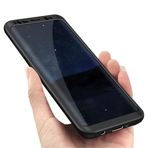 Coque Plastique Mat Protection Integrale 360 Degres Avant et Arriere M02 pour Samsung Galaxy S8 Plus Noir