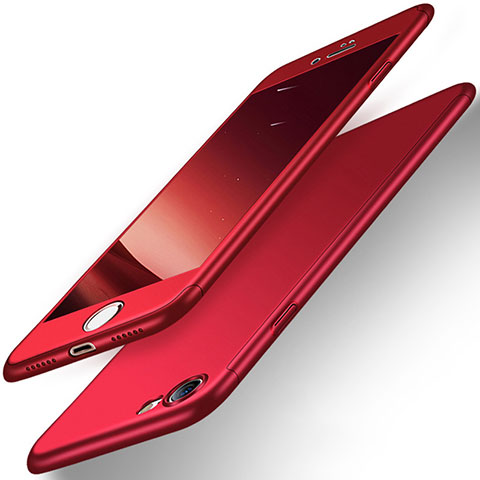 Coque Plastique Mat Protection Integrale 360 Degres Avant et Arriere pour Apple iPhone SE3 (2022) Rouge