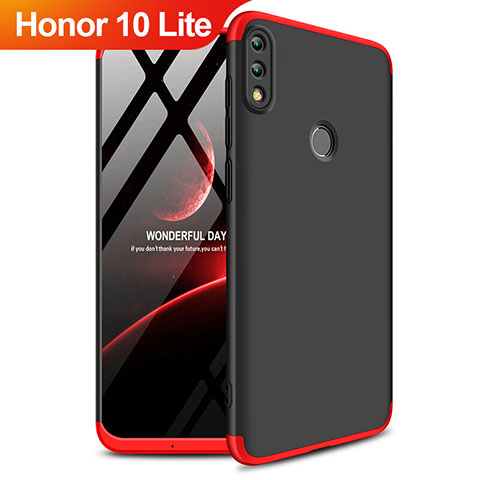 Coque Plastique Mat Protection Integrale 360 Degres Avant et Arriere pour Huawei Honor 10 Lite Rouge et Noir