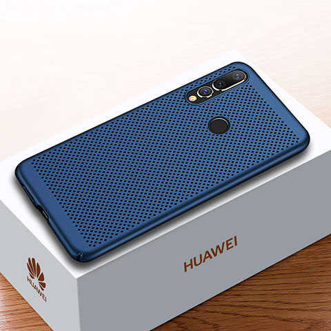 Coque Plastique Rigide Etui Housse Mailles Filet pour Huawei Nova 4 Bleu