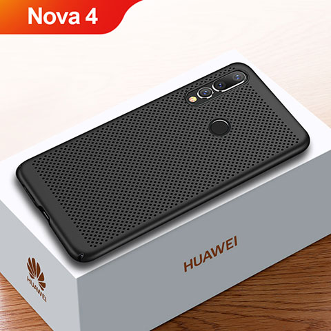 Coque Plastique Rigide Etui Housse Mailles Filet pour Huawei Nova 4 Noir