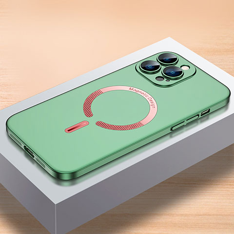 Coque Plastique Rigide Etui Housse Mat avec Mag-Safe Magnetic Magnetique QC1 pour Apple iPhone 12 Pro Vert
