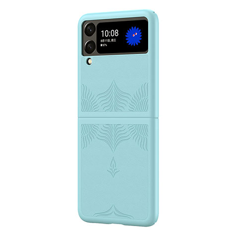 Coque Plastique Rigide Etui Housse Mat H03 pour Samsung Galaxy Z Flip4 5G Bleu Ciel