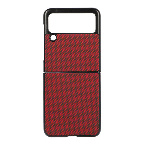 Coque Plastique Rigide Etui Housse Mat H08 pour Samsung Galaxy Z Flip3 5G Rouge