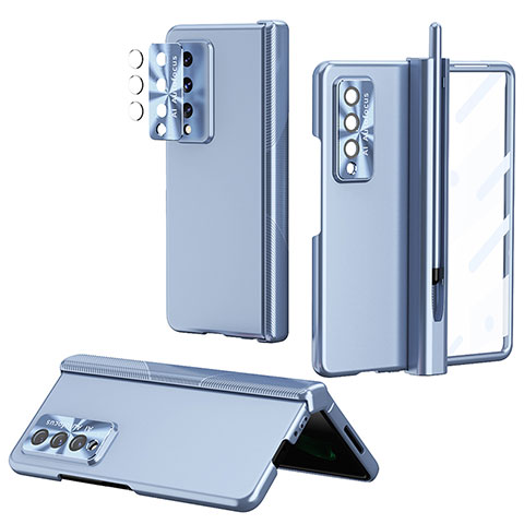Coque Plastique Rigide Etui Housse Mat H08 pour Samsung Galaxy Z Fold3 5G Bleu