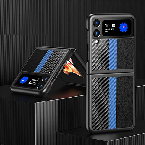 Coque Plastique Rigide Etui Housse Mat L06 pour Samsung Galaxy Z Flip3 5G Bleu Ciel