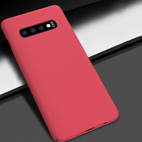 Coque Plastique Rigide Etui Housse Mat M01 pour Samsung Galaxy S10 Plus Rouge