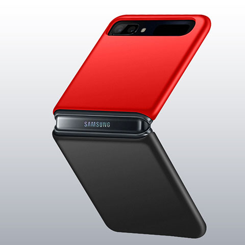 Coque Plastique Rigide Etui Housse Mat M01 pour Samsung Galaxy Z Flip 5G Rouge et Noir