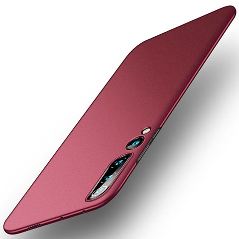 Coque Plastique Rigide Etui Housse Mat M03 pour Xiaomi Mi 10 Vin Rouge
