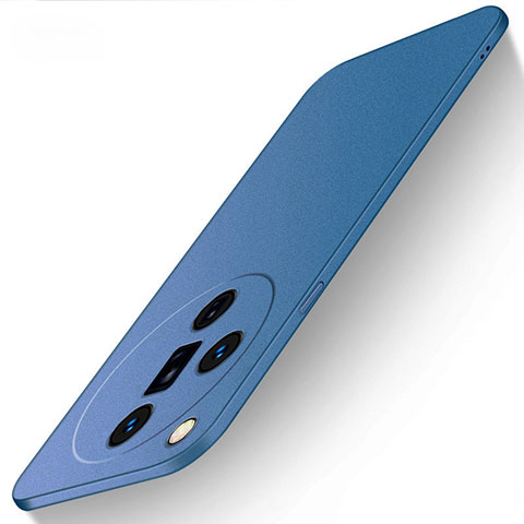 Coque Plastique Rigide Etui Housse Mat pour Oppo Find X7 5G Bleu