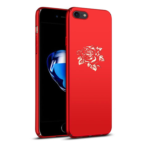 Coque Plastique Rigide Fleurs pour Apple iPhone SE (2020) Rouge