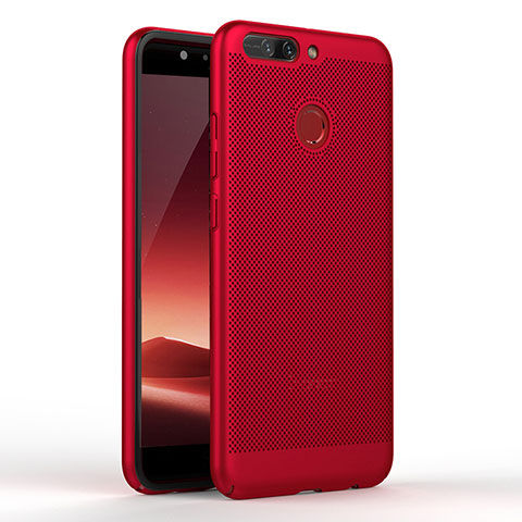 Coque Plastique Rigide Mailles Filet W01 pour Huawei Honor 8 Pro Rouge