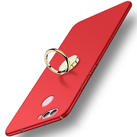 Coque Plastique Rigide Mat avec Support Bague Anneau A02 pour Huawei Nova 2 Plus Rouge