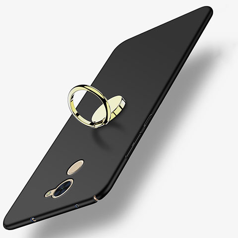 Coque Plastique Rigide Mat avec Support Bague Anneau A03 pour Huawei Enjoy 7 Plus Noir