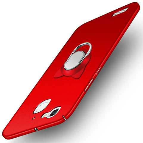 Coque Plastique Rigide Mat avec Support Bague Anneau pour Huawei G8 Mini Rouge