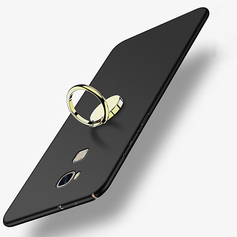 Coque Plastique Rigide Mat avec Support Bague Anneau pour Huawei GR5 Noir